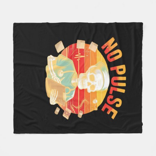 Geen Pulse Skeleton Nurse Grappig Medisch Hallowee Fleece Deken (Voorkant (Horizontaal))