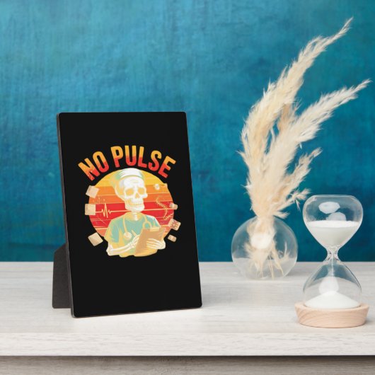 Geen Pulse Skeleton Nurse Grappig Medisch Hallowee Fotoplaat (Zijkant)