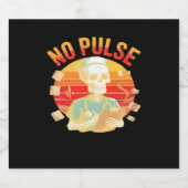 Geen Pulse Skeleton Nurse Grappig Medisch Hallowee Sparkling Wijnetiket (Enkel label)