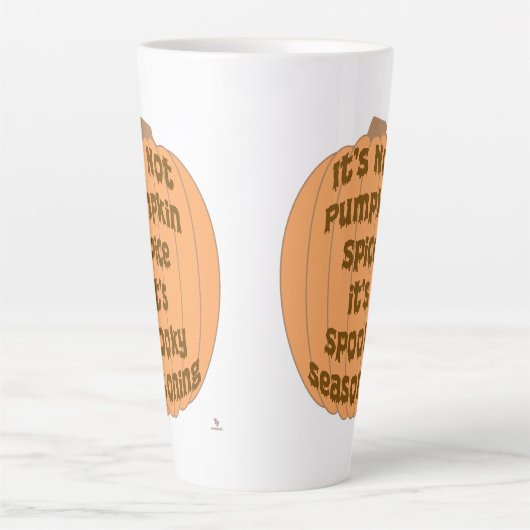 Geen Pumpkin Spice Funny Spooky Slogan Latte Mok (Voorkant)