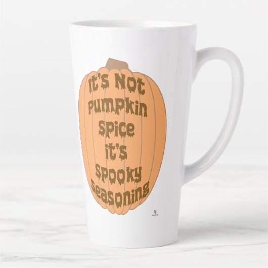 Geen Pumpkin Spice Funny Spooky Slogan Latte Mok (Rechts)