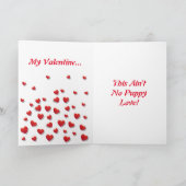Geen puppy Love met Red Rose Valentijn Kaart (Binnen)