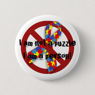 Geen puzzel! knoop ronde button 5,7 cm