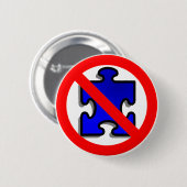 Geen puzzelstukken meer voor autisme. ronde button 5,7 cm (Voorkant /achterkant)