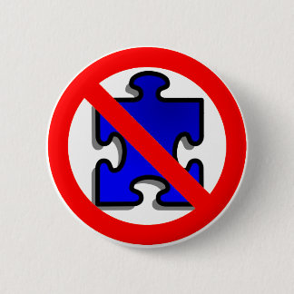 Geen puzzelstukken meer voor autisme. ronde button 5,7 cm