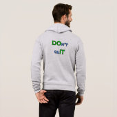 Geen quIT-Mannen volledig-Zip Hoodie (Achterkant volledig)
