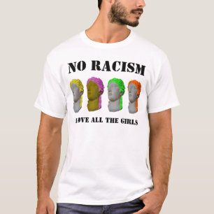 Geen racisme Ik hou van alle meisjes T-shirt