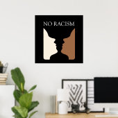 Geen racisme met rubines vase poster (Thuiskantoor)