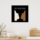 Geen racisme met rubines vase poster (Keuken)