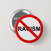 GEEN RACISME RONDE BUTTON 5,7 CM (Voorkant /achterkant)