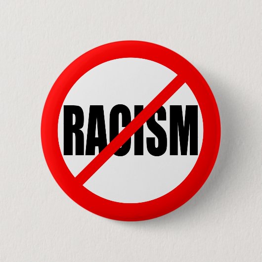 "GEEN RACISME" RONDE BUTTON 5,7 CM (Voorkant)