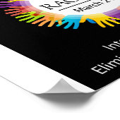 Geen racistische afbeelding met kleurrijke handen poster (Hoek)