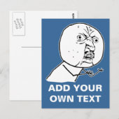 Geen rage-gezichtsveld briefkaart (Voorkant / Achterkant)