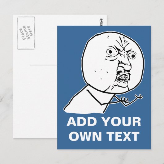 Geen rage-gezichtsveld briefkaart (Voorkant / Achterkant)