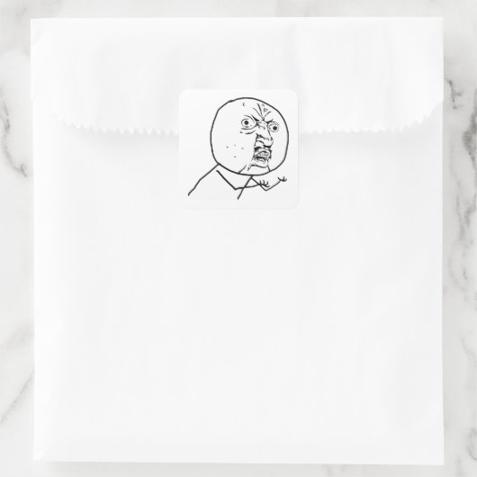 Geen rage-gezichtsveld vierkante sticker (Tas)