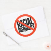 Geen rassenongelijkheid ronde sticker (Envelop)