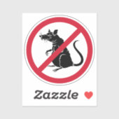 Geen ratten verboden teken sticker (Vel)