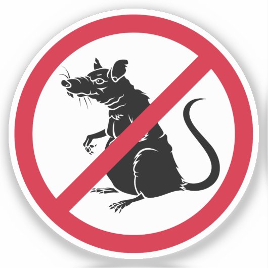 Geen ratten verboden teken sticker (Voorkant)