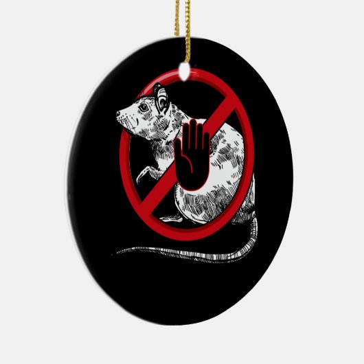 Geen rattenteken Stop Snitching Pest Control Cool Keramisch Ornament (Rechts)