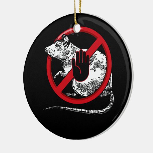 Geen rattenteken Stop Snitching Pest Control Cool Keramisch Ornament (Links)