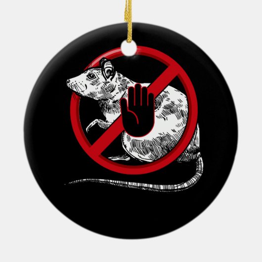 Geen rattenteken Stop Snitching Pest Control Cool Keramisch Ornament (Achterkant)