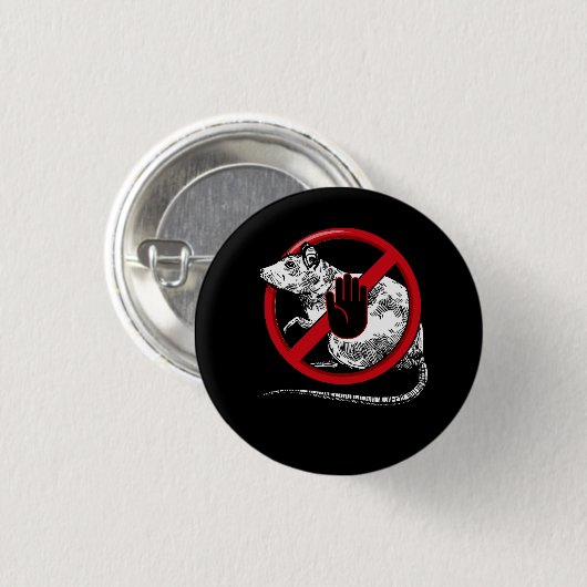 Geen rattenteken Stop Snitching Pest Control Cool  Ronde Button 3,2 Cm (Voorkant /achterkant)