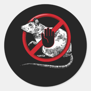 Geen rattenteken Stop Snitching Pest Control Cool Ronde Sticker