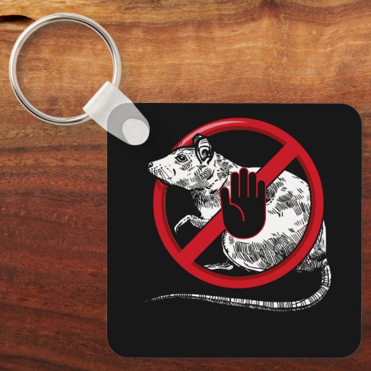 Geen rattenteken Stop Snitching Pest Control Cool Sleutelhanger (Voorkant)