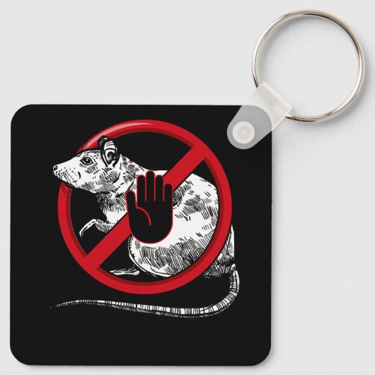 Geen rattenteken Stop Snitching Pest Control Cool Sleutelhanger (Achterkant)