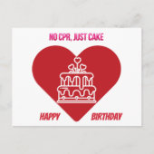 Geen reanimatie, gewoon cake- verpleegster met zwa briefkaart (Voorkant)