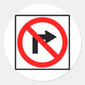 Geen rechterbocht ronde sticker (Voorkant)