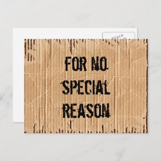 geen reden briefkaart (Voorkant / Achterkant)