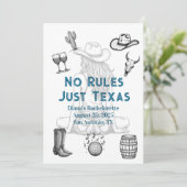 Geen regels Alleen Texas Bachelorette Party Uitnod Kaart (Staand voorkant)