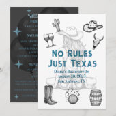 Geen regels Alleen Texas Bachelorette Party Uitnod Kaart (Voorkant / Achterkant)