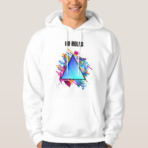 GEEN REGELS – Neon Geometrische Stijl Hoodie