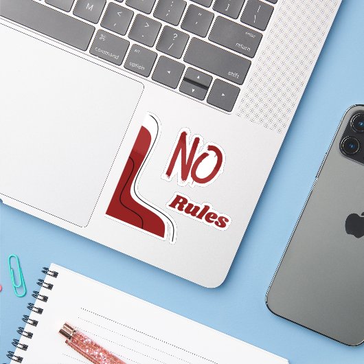 Geen Regels Soks Sticker (Laptop met iPhone)