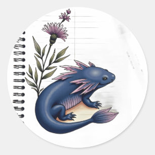 Geen regen geen bloem Poetcore Axolotl Schets Kuns Ronde Sticker