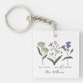 Geen regen Geen bloemen Inspirerend Sleutelhanger (voorkant)