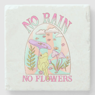 Geen regen, geen bloemen – Levendige bloemen & pad Stenen Onderzetter