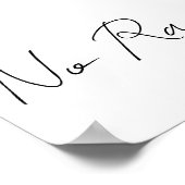 Geen regen Geen bloemen Line Art aangepaste tekst Poster (Hoek)