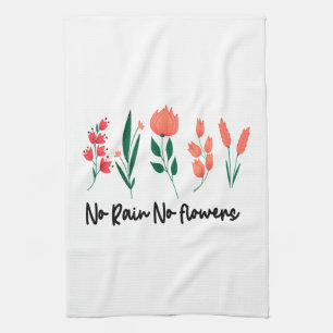 Geen regen Geen bloemen Natuur van wilde bloemen P Theedoek