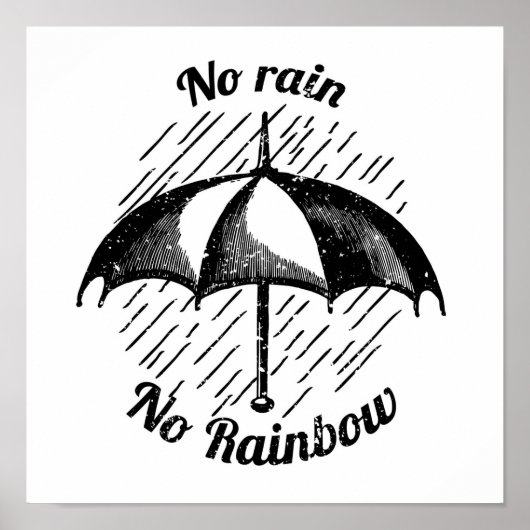 Geen regen geen regenboog poster (Voorkant)