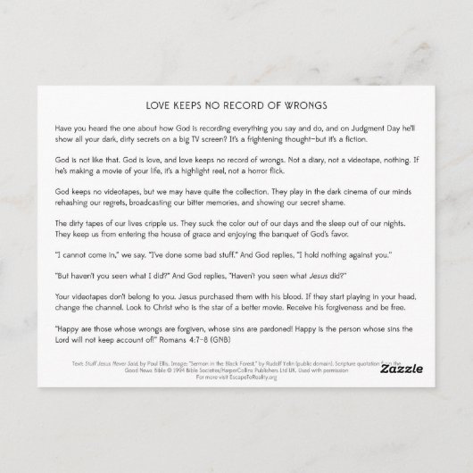 Geen register van verkeerde Briefkaarten (SJNS) (Achterkant)