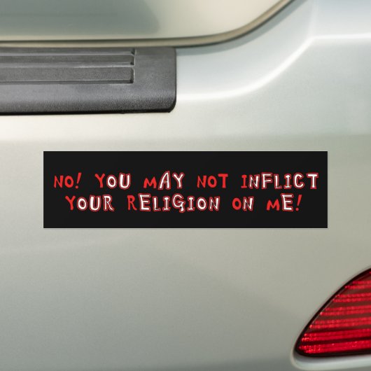Geen religie bumpersticker (Op auto)