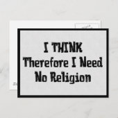 Geen religie nodig briefkaart (Voorkant / Achterkant)