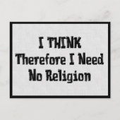 Geen religie nodig briefkaart (Voorkant)