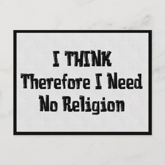 Geen religie nodig briefkaart (Voorkant)