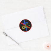 Geen religie ronde sticker (Envelop)