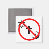 Geen religie welkom hier magneet (Voorkant / Achterkant)