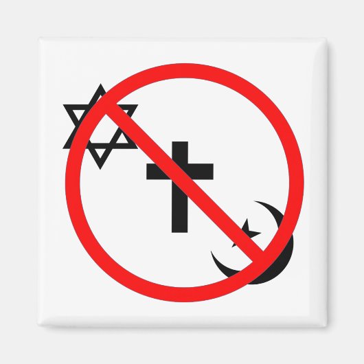 Geen religie welkom hier magneet (Voorkant)